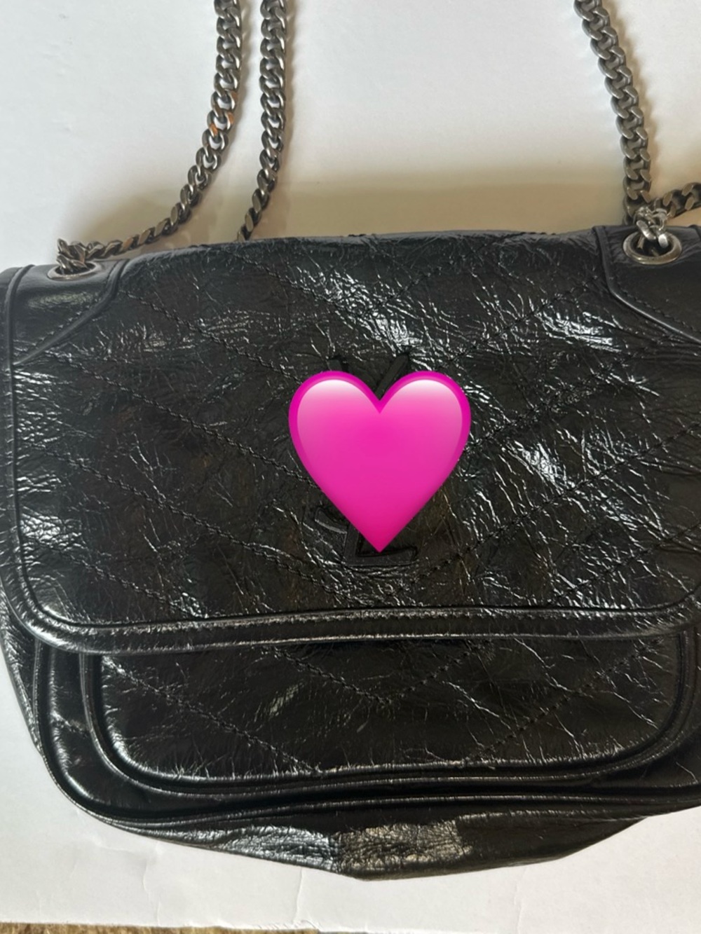 Black Quilted Chain-Handle Shoulder Bag